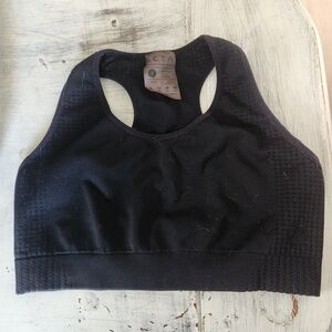 Black Athletic Sports Bra with Scoop Neckline